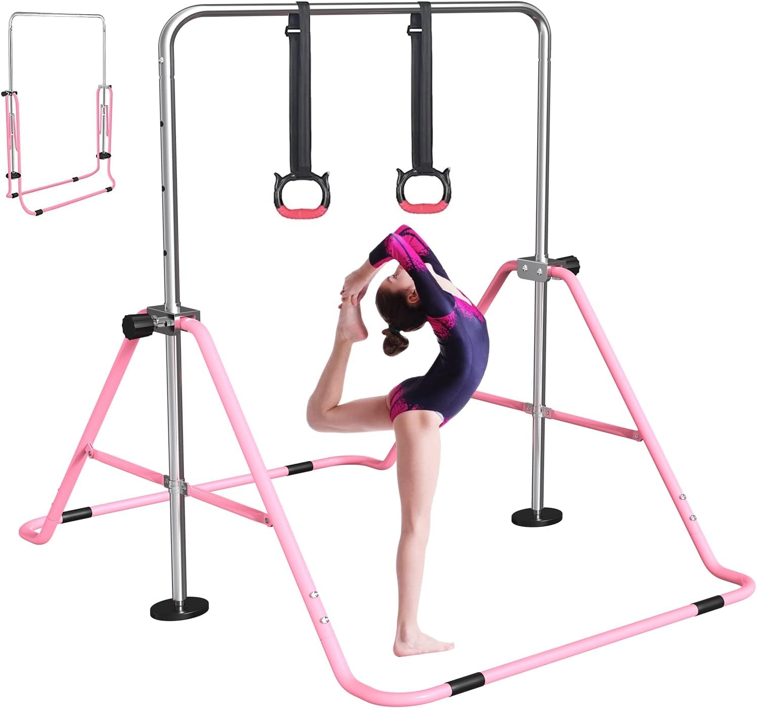 FBSPORT Kinder Turnbok met Verstelbare Hoogtes, Opvouwbaar, Tot 63.5 kg