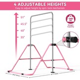 FBSPORT Kinder Turnbok met Verstelbare Hoogtes, Opvouwbaar, Tot 63.5 kg
