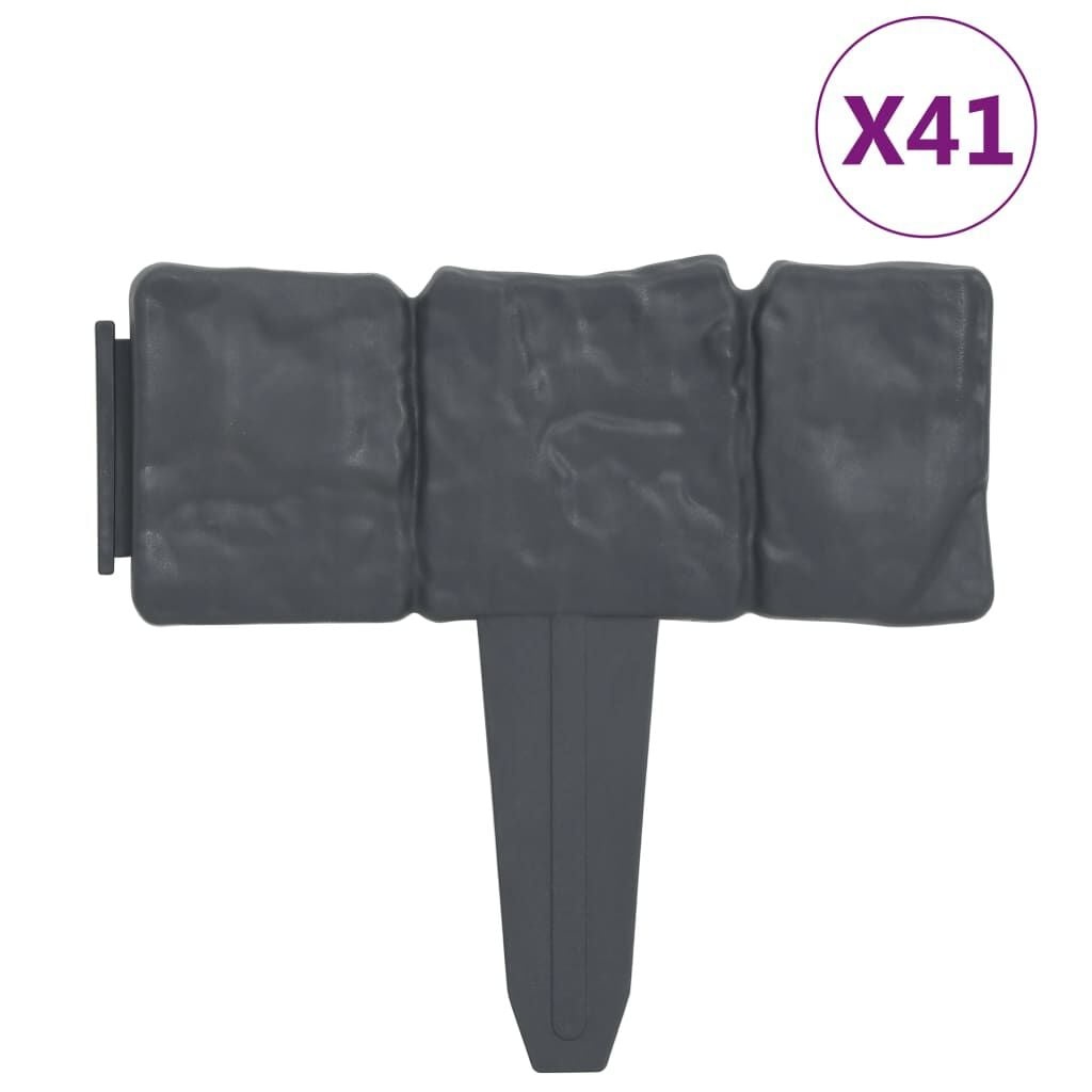 vidaXL Gazonranden 41 st steen-look 10 m kunststof