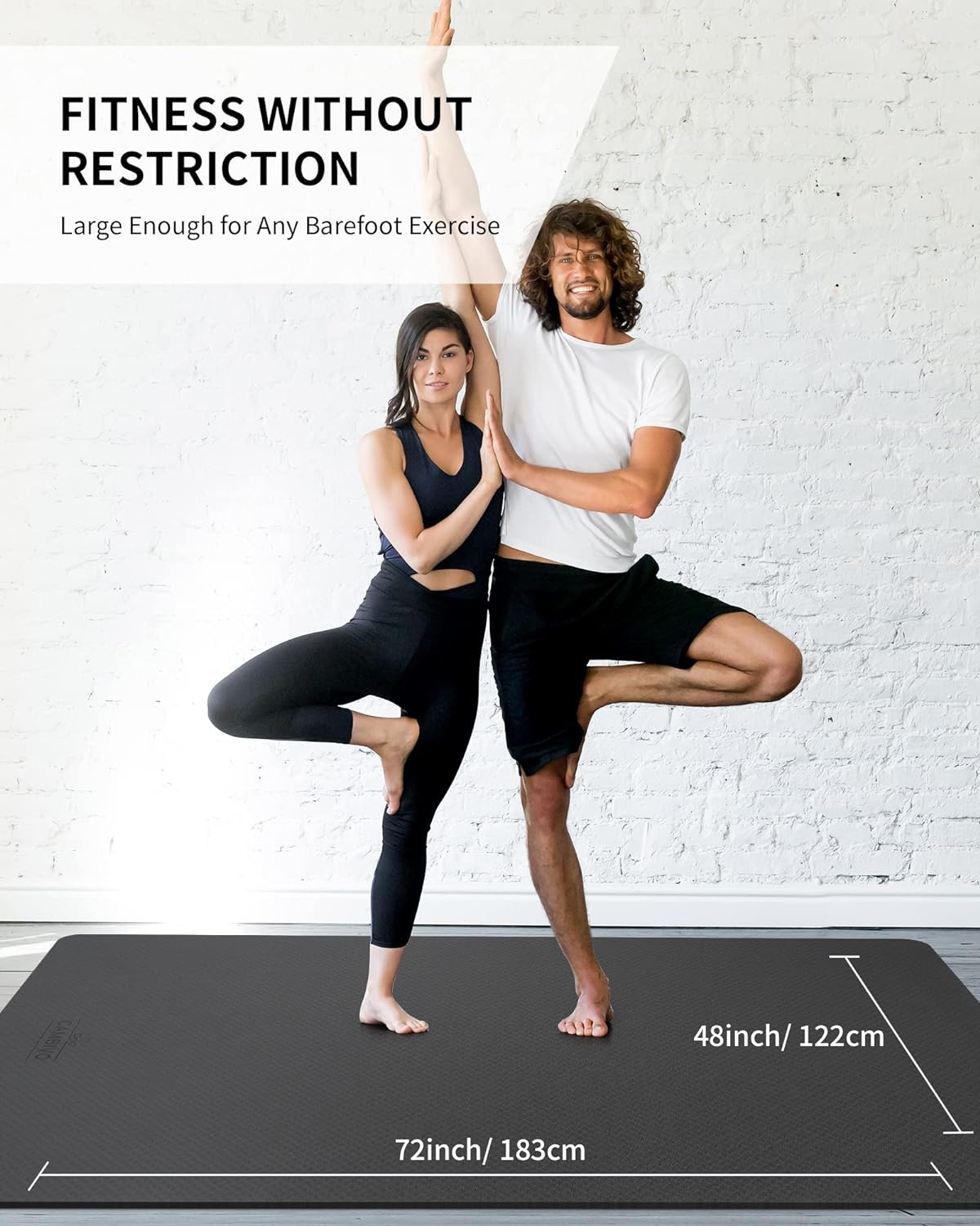 CAMBIVO Extra Dikke Yogamat 183x122 cm - Antislip & Geluidsdempend voor Thuisgym