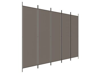 vidaXL Kamerscherm met 5 panelen 250x220 cm stof antracietkleurig