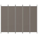 vidaXL Kamerscherm met 5 panelen 250x220 cm stof antracietkleurig