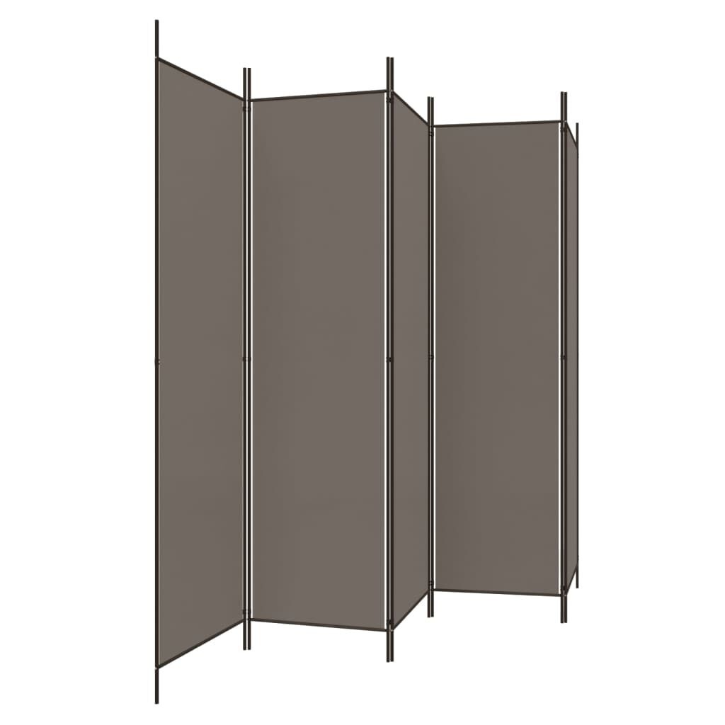 vidaXL Kamerscherm met 5 panelen 250x220 cm stof antracietkleurig