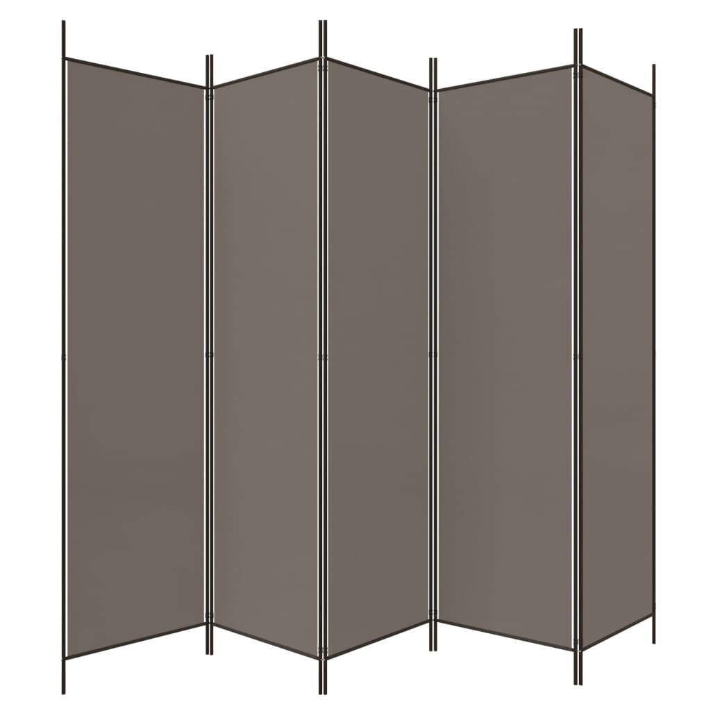 vidaXL Kamerscherm met 5 panelen 250x220 cm stof antracietkleurig