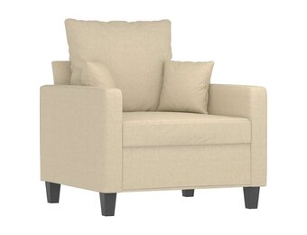 vidaXL Fauteuil 60 cm stof crèmekleurig