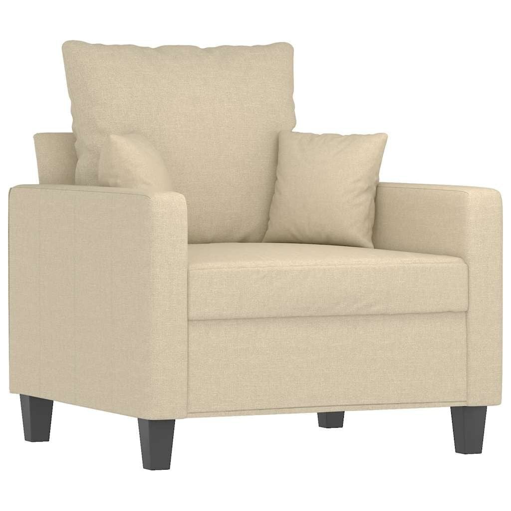 vidaXL Fauteuil 60 cm stof crèmekleurig