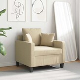 vidaXL Fauteuil 60 cm stof crèmekleurig