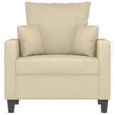 vidaXL Fauteuil 60 cm stof crèmekleurig