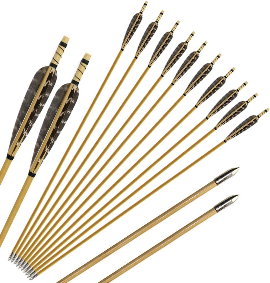 Huntingdoor Houten Pijlen voor Boogschieten (31 inch, 12 stuks)