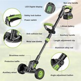 Gisam Grasmaaier Accu 20cm met 2x 4.0Ah Batterijen en 3 Maaikoppen