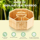 Ohuhu Marker Organizer, 360° draaibare bamboe grote capaciteit bureauopslag met draaggreep - 8+2 compartimenten houdt 162 markers of 750 kleurpotloden, perfect voor klaslokaal kantoor thuis buiten