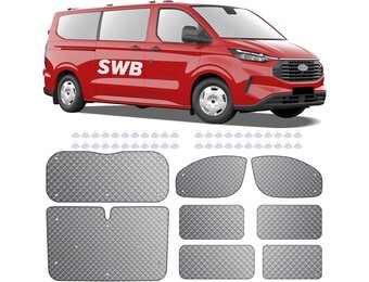 MaxAwe 8-delige thermische matten set voor Ford Transit Custom SWB - Zwart