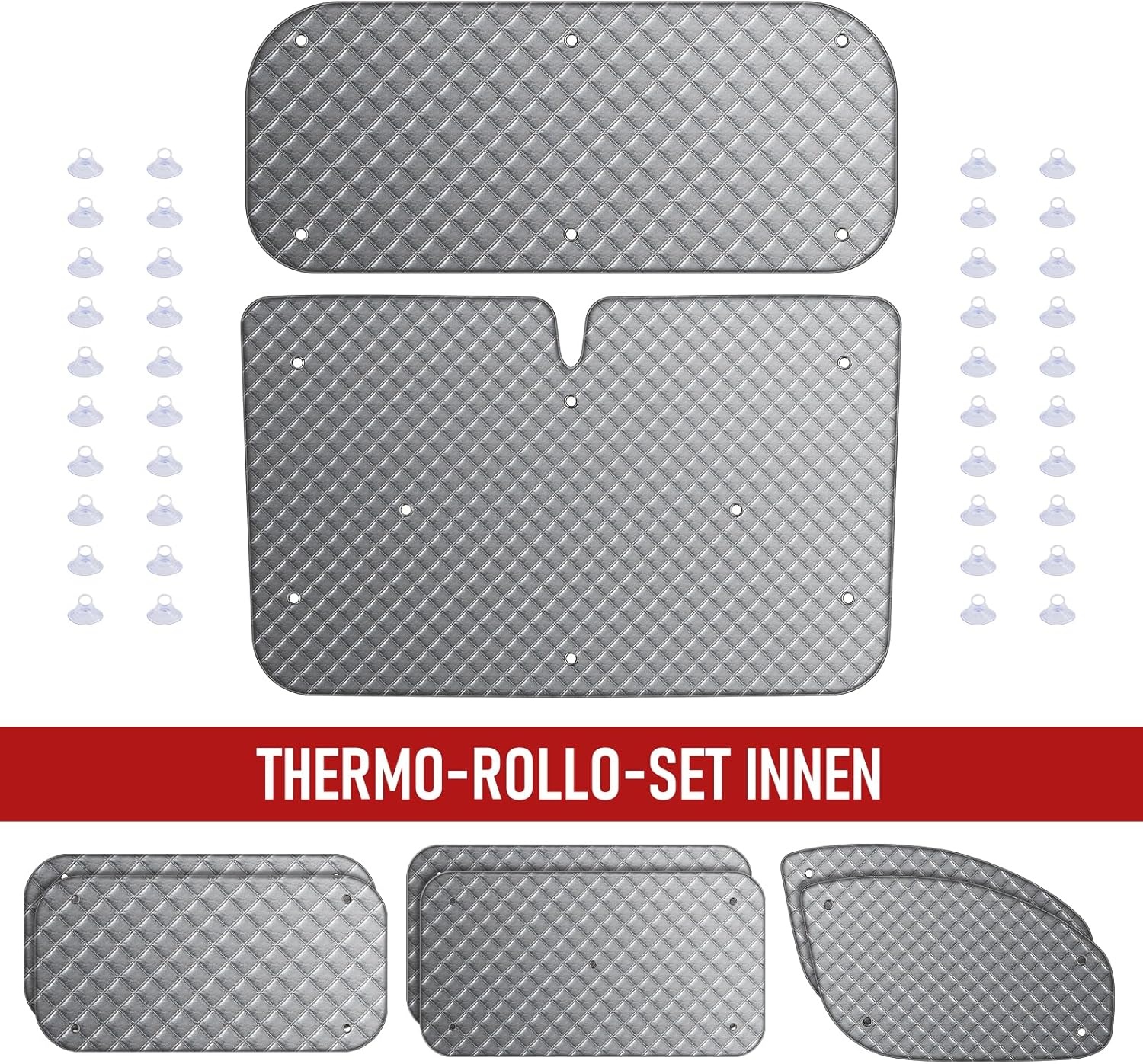 MaxAwe 8-delige thermische matten set voor Ford Transit Custom SWB - Zwart