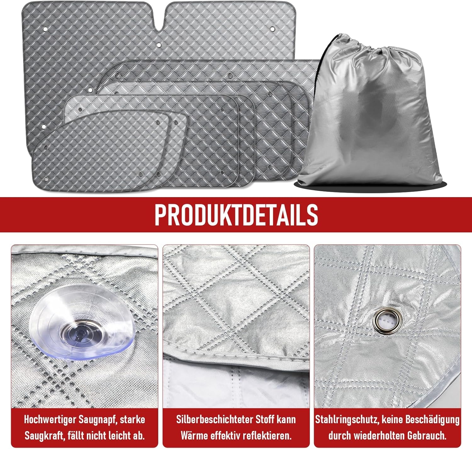 MaxAwe 8-delige thermische matten set voor Ford Transit Custom SWB - Zwart