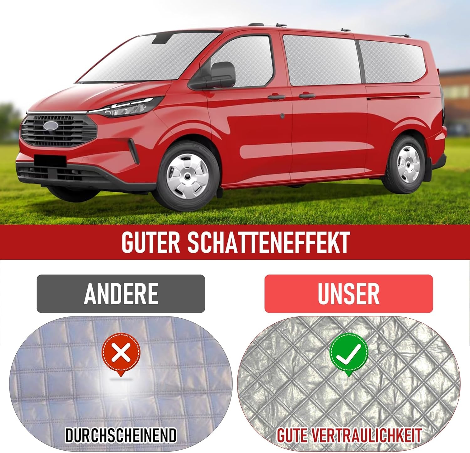 MaxAwe 8-delige thermische matten set voor Ford Transit Custom SWB - Zwart