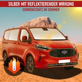 MaxAwe 8-delige thermische matten set voor Ford Transit Custom SWB - Zwart