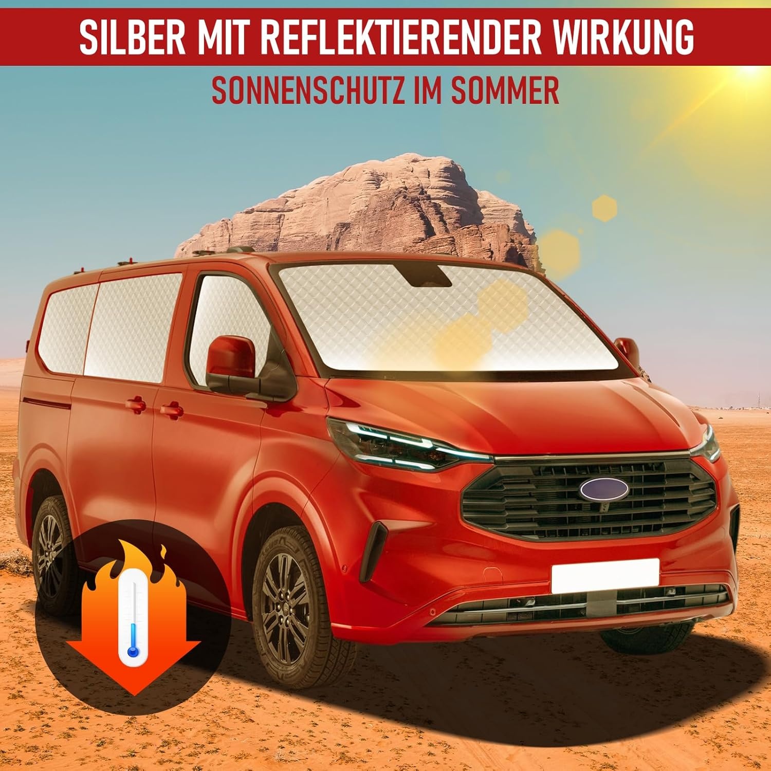 MaxAwe 8-delige thermische matten set voor Ford Transit Custom SWB - Zwart