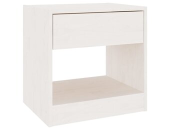 vidaXL Nachtkastje 40x31x40 cm massief grenenhout wit