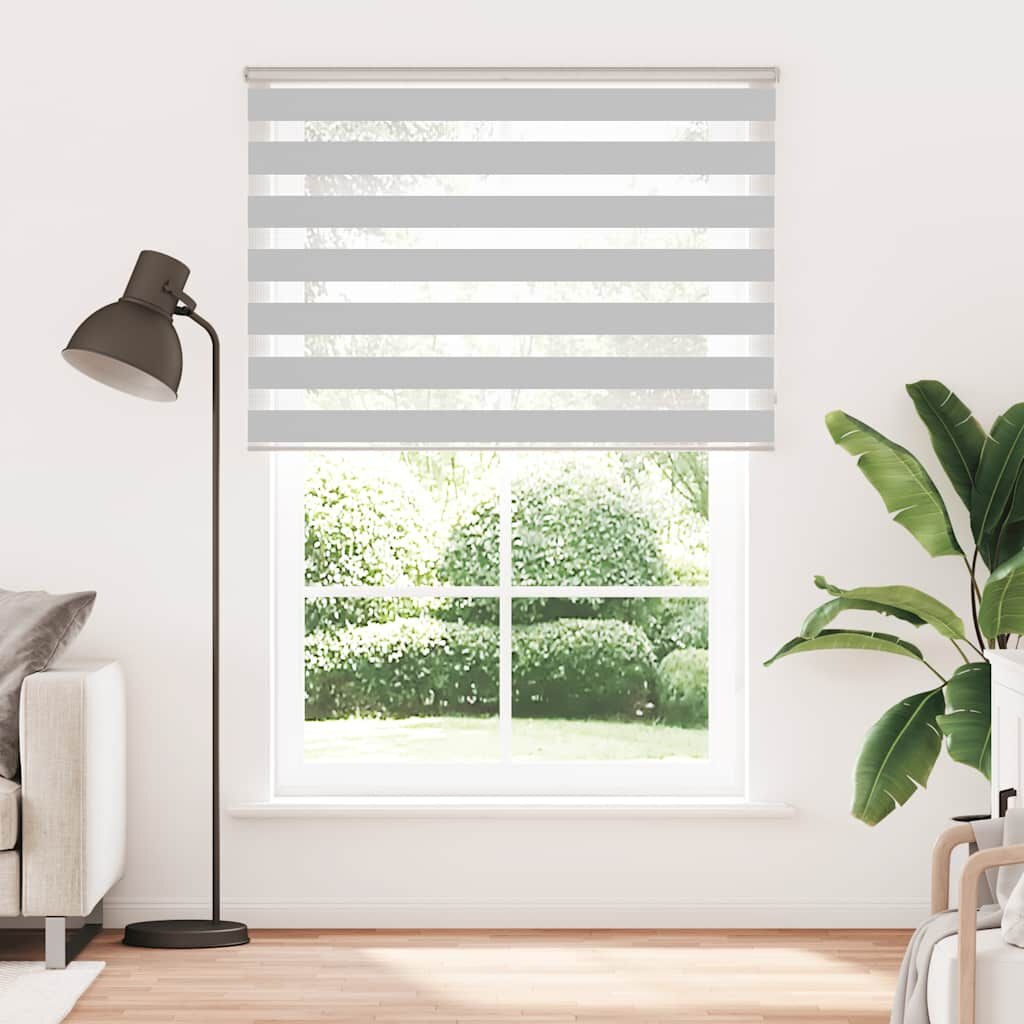 vidaXL Zebra rolgordijn 135x230 cm stofbreedte 130,9 cm lichtgrijs