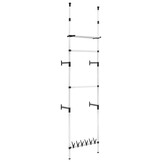 Telescopisch Kledingrek met 2 Stangen en Schap - Aluminium - 70% Korting