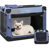 Gardner Pet Zachte hondenreiskrat, 66 cm opvouwbare hondenkrat met 3-deurs duurzame mesh ramen en opbergtas, draagbare hondenautokrat voor puppy's / kleine honden binnen en buiten (S, 66 x 46 x 46 cm
