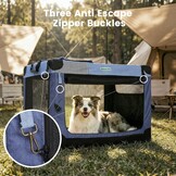 Gardner Pet Zachte hondenreiskrat, 66 cm opvouwbare hondenkrat met 3-deurs duurzame mesh ramen en opbergtas, draagbare hondenautokrat voor puppy's / kleine honden binnen en buiten (S, 66 x 46 x 46 cm