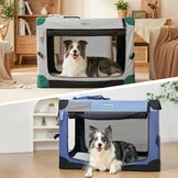 Gardner Pet Zachte hondenreiskrat, 66 cm opvouwbare hondenkrat met 3-deurs duurzame mesh ramen en opbergtas, draagbare hondenautokrat voor puppy's / kleine honden binnen en buiten (S, 66 x 46 x 46 cm