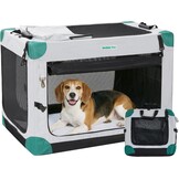 Gardner Pet Zachte hondenreiskrat, 66 cm opvouwbare hondenkrat met 3-deurs duurzame mesh ramen en opbergtas, draagbare hondenautokrat voor puppy's / kleine honden binnen en buiten (S, 66 x 46 x 46 cm