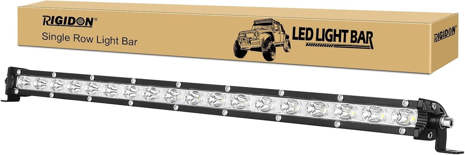 RIGIDON 38 inch 180W Flood Spot Combo Beam Auto Led-lichtbalk Enkele Rij Avondmaal Slanke Led-verlichting 12V 24V voor Off-road Truck SUV UTE ATV 4x4, Waterdichte Rijdende Werklamp, 6000K Witte - Maat 38inch 180W
