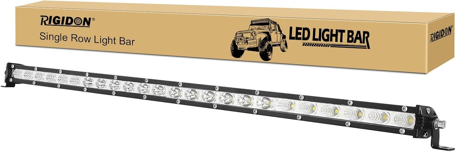 RIGIDON 38 inch 180W Flood Spot Combo Beam Auto Led-lichtbalk Enkele Rij Avondmaal Slanke Led-verlichting 12V 24V voor Off-road Truck SUV UTE ATV 4x4, Waterdichte Rijdende Werklamp, 6000K Witte - Maat 38inch 180W