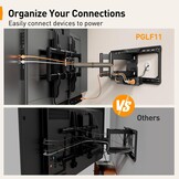 Perlegear volledig beweegbare tv-muurbeugel met stekkerdoos, 42"-90", 68kg, voorgemonteerde tv-houder, soepele rotatie, helling, extensions, VESA 600x400mm, PGLF11