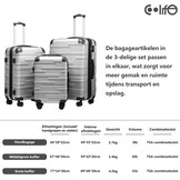 COOLIFE Cabin Trolley Reiskoffer hardshell koffer Bagage Lichtgewicht Reiskoffer Handbagage Koffer incl. TSA-slot trolley bagage rolkoffer 4 wielen ABS harde schaal (Grijs, 56cm-38L)