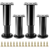 4 stuks meubelpoten, verstelbaar, 12-18 cm, zwart, voor meubelpoten, kastpoten, bankpoten, bedpoten, tafel, bankpoten