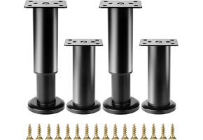 4 Verstelbare Zwarte Meubelpoten 12-18 cm (38% Korting)