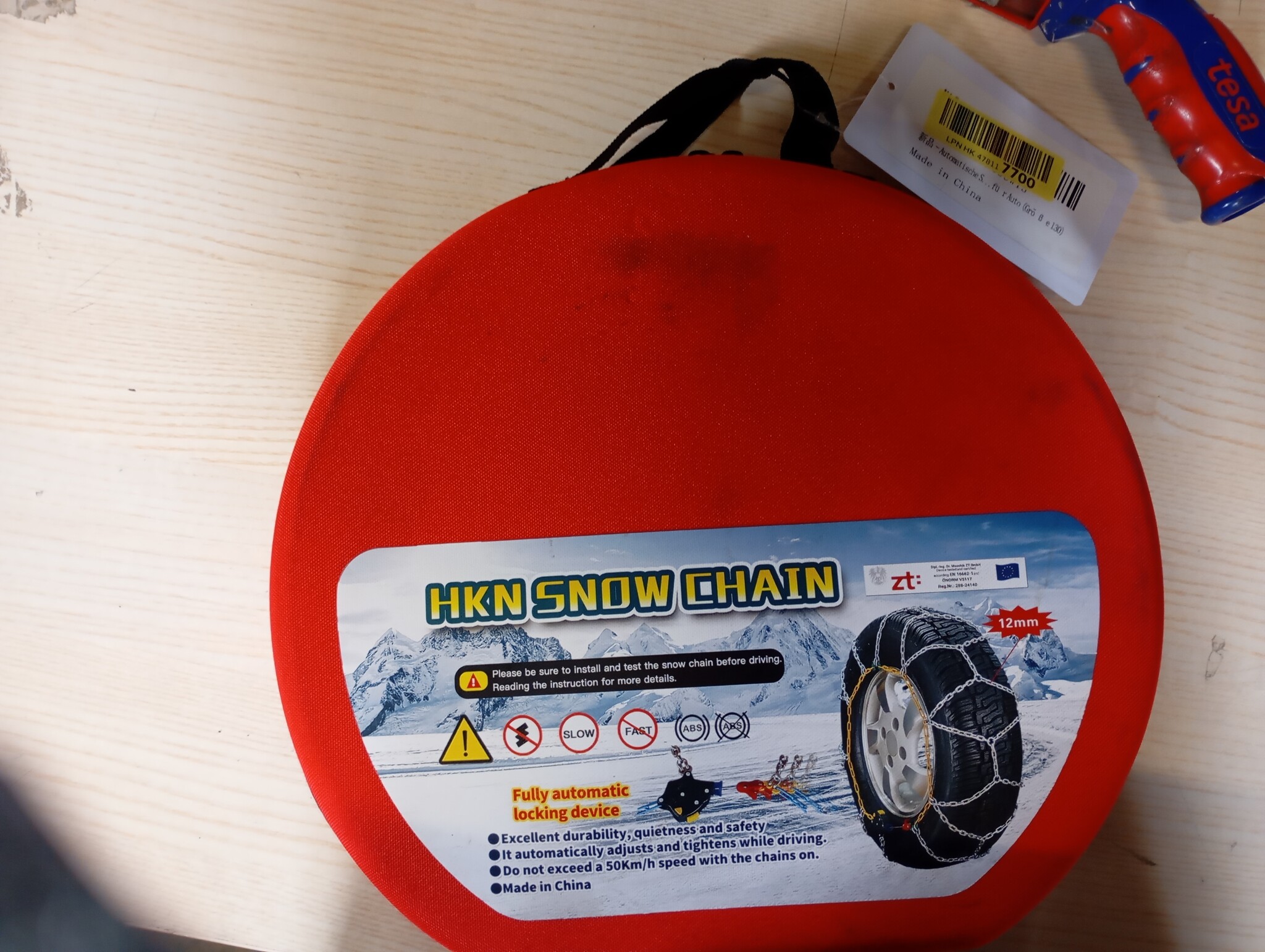 Automatische sneeuwketting, 2 stuks x 12 mm, snelle installatie in 1 minuut van sneeuwkettingen met automatische spanner voor auto (maat 130)