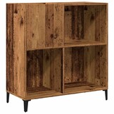 vidaXL Platenkast 84,5x38x89 cm bewerkt hout oud houtkleurig