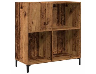 vidaXL Platenkast 84,5x38x89 cm bewerkt hout oud houtkleurig