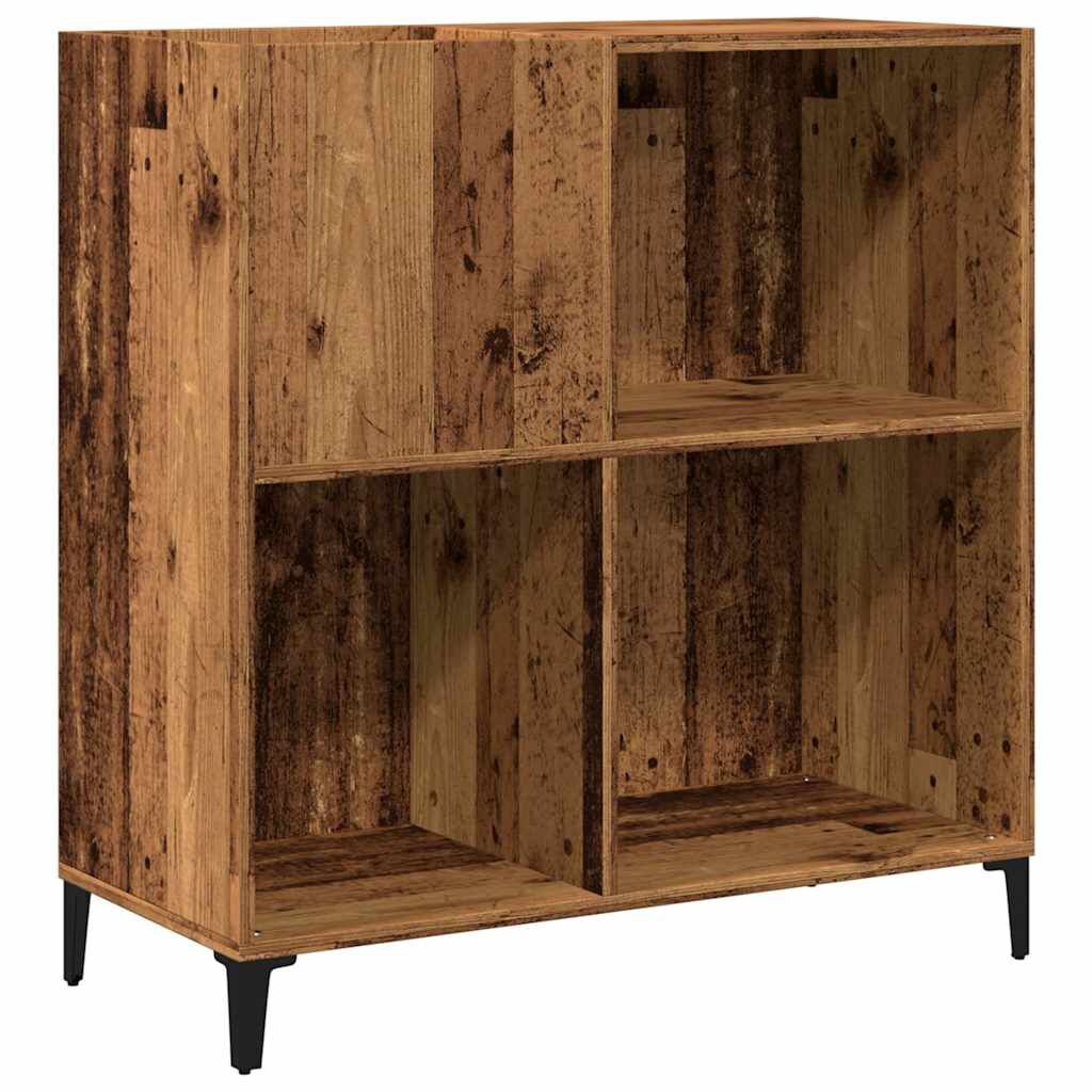 vidaXL Platenkast 84,5x38x89 cm bewerkt hout oud houtkleurig