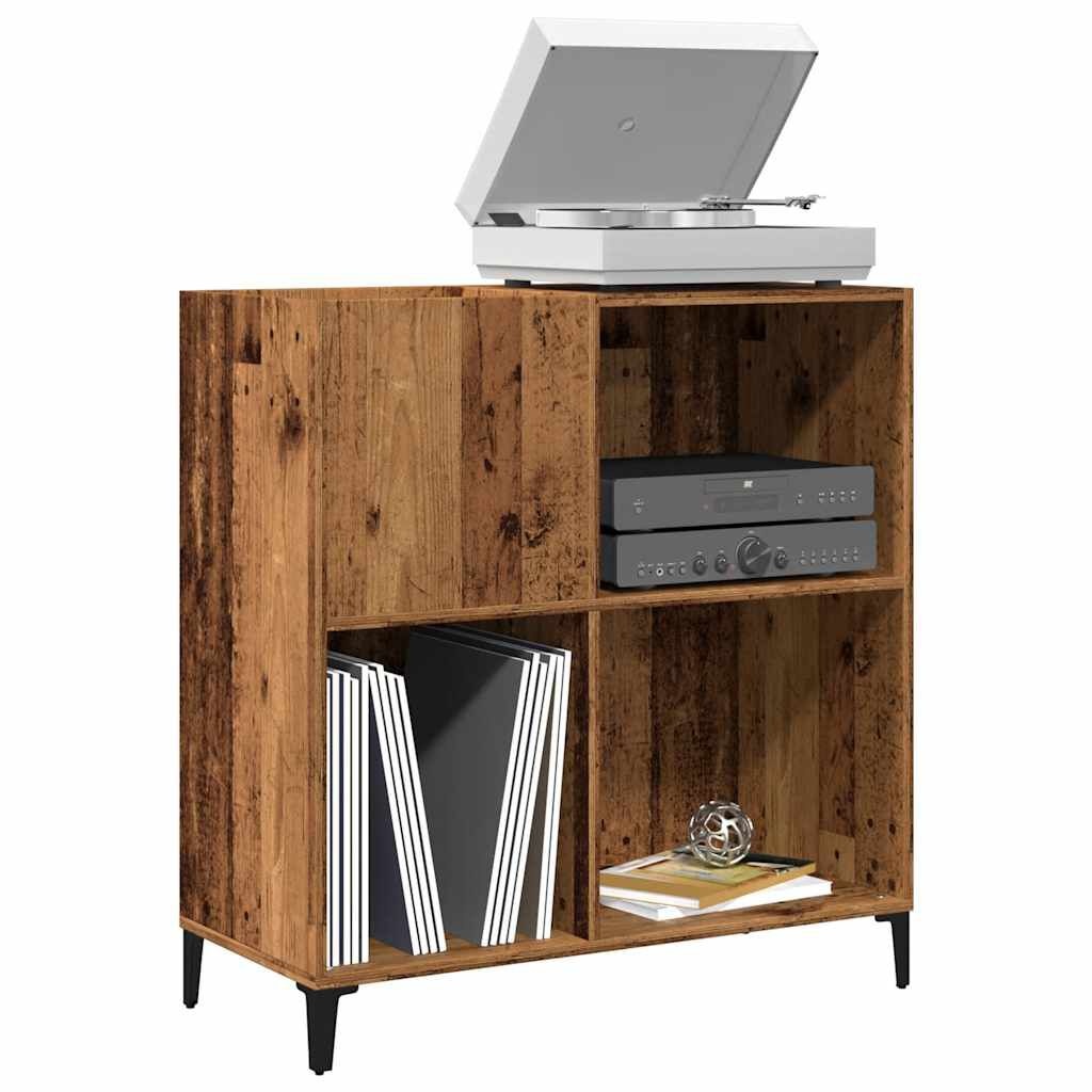 vidaXL Platenkast 84,5x38x89 cm bewerkt hout oud houtkleurig