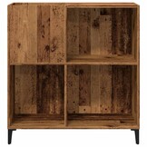 vidaXL Platenkast 84,5x38x89 cm bewerkt hout oud houtkleurig