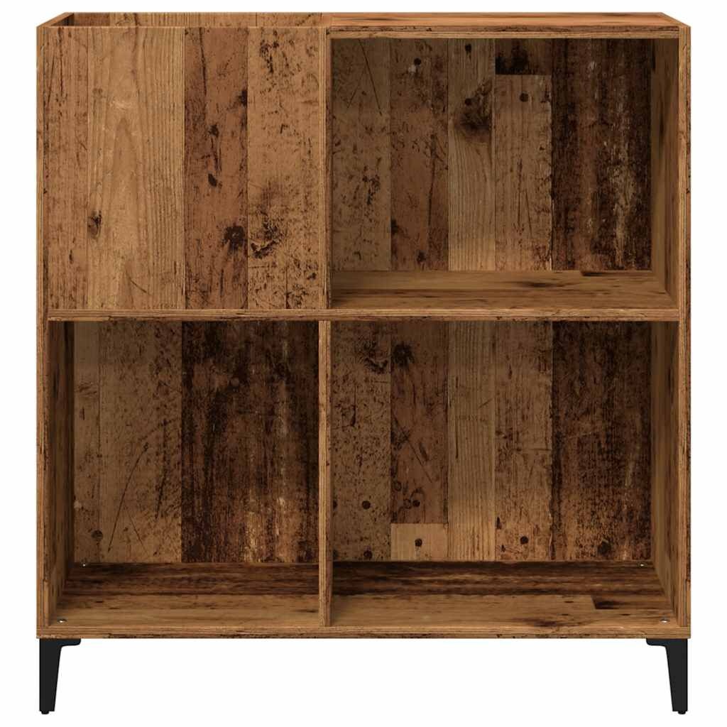 vidaXL Platenkast 84,5x38x89 cm bewerkt hout oud houtkleurig