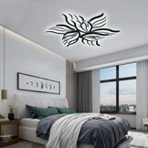 Moderne Zwarte Plafondlamp Bloemvorm 90W Dimbare LED Kroonluchter met Afstandsbediening