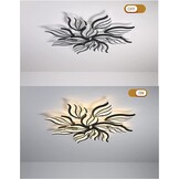 Moderne Zwarte Plafondlamp Bloemvorm 90W Dimbare LED Kroonluchter met Afstandsbediening