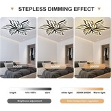 Moderne Zwarte Plafondlamp Bloemvorm 90W Dimbare LED Kroonluchter met Afstandsbediening