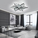 Moderne Zwarte Plafondlamp Bloemvorm 90W Dimbare LED Kroonluchter met Afstandsbediening