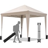 BONTEC Paviljoen, 3 x 3 m, waterdicht, stabiel, winterbestendig, pop-up kliksysteem, UV-bescherming 50+, inklapbaar paviljoen, tuintent, partytent, metalen verstevigingen, feesttent