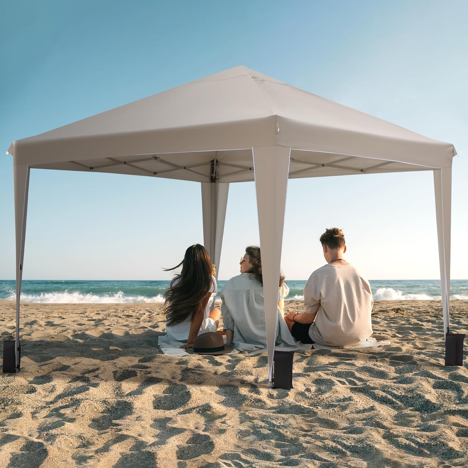 BONTEC Paviljoen, 3 x 3 m, waterdicht, stabiel, winterbestendig, pop-up kliksysteem, UV-bescherming 50+, inklapbaar paviljoen, tuintent, partytent, metalen verstevigingen, feesttent