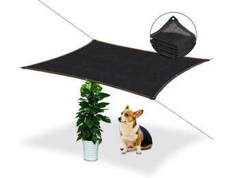 6x7m Zonneluifel Rechthoekig Groot met 70% zonbescherming Zwart Luifeldoek Tuinterras Luifel Terras Uv Doek voor Planten Kasvee - Maat 6x7m