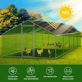6x7m Zonneluifel Rechthoekig Groot met 70% zonbescherming Zwart Luifeldoek Tuinterras Luifel Terras Uv Doek voor Planten Kasvee - Maat 6x7m