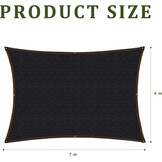 6x7m Zonneluifel Rechthoekig Groot met 70% zonbescherming Zwart Luifeldoek Tuinterras Luifel Terras Uv Doek voor Planten Kasvee - Maat 6x7m